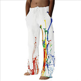 2025 Men's Trousers 3D Digital Printing Velvet Broad Leg Pants POD Set HZ0108