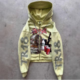 2025 2025 Autumn And Winter New Trendy Printing Zipper Jacket HZ0108