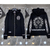 2025 New Hromium Heart Jersey Cross Hoodie Casual Loose Men's And Women's Zipper Hoodie HZ0108