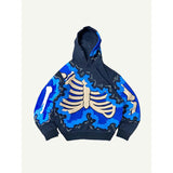 2025 New Skeleton Skull Rack 3D Printed Jersey Boy Tide Hoodie HZ0108