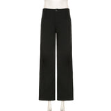 Street Style Basic Simple Solid Color Thin Suit Pants Low-Waist Style Sleeker Leisure Trousers HZ0108