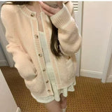 Spring 2025 Women's Sweater Cardigan Women's Design Sense Of Small Lazy Inside Feel Lazy Outside The Tidly Languid Style HZ0108