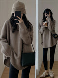 Medium And Long Sweater Women's New Autumn And Winter Gentle Lazy Wind High-End Sense French Knitted Bottom Shirt Inside The Top HZ0108