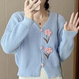 Long-Sleeved Knitted Jersey Women's Autumn And Winter Dress 2025 Women's Loose Age Reduction V Collar Tie-Up Cardigan Sweater HZ0108