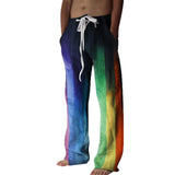 2025 Men's Trousers 3D Digital Printing Velvet Broad Leg Pants POD Set HZ0108