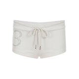 Spice Girls Digital Hot Diamond Drawstring With Low-Low-Low-Sleeding Hot Pants Show Thin Sports Shorts Fashion Sexy Casual Pants Woman HZ0107