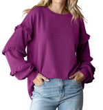 2025 Autumn And Winter New Lady Lantern Sleeve Collar Lace Sleeve Coat HZ0108