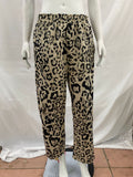Trendy New Winter Leopard Hooded Cardigan Blouse Loose Casual Hip-Hop Broad Leg Trousers Set HZ0108