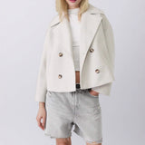 2025 Autumn New Women's Fashion Temperament Commuter Double Buckle Short Hair Coat HZ0108