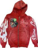 2025 Trendy Letter Print Zipper Hooded 3D Digital Men And Women's Same Hoodie HZ0108