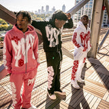 Trendy New Men's And Women's Same Pattern Digital Printing Loose Hoodie Jacket Set HZ0108