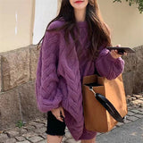 Vintage Mahjong Sweater Women's Autumn And Winter 2025 Women's Loose Lazy Style Long Soft Knitted Shirt HZ0108