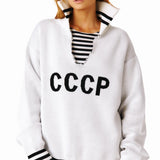 Small Mushroom Print Sweater Women Loose Top Autumn And Winter Leisure Lazy Long-Sleeved Knitted Shirt Woman HZ0108