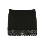 The Hem Splicing Lace Bag Ass Skirt Female Thin Skirt Lined With Solid Color Anti-Permeability Skirt Inside The Skirt HZ0108