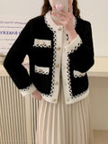 Small Fragrant Wind Hit The Imitation Of The Water Marinade Velvet Cardigan Jacket Woman 2025 Spring And Autumn New High-End Famous Woman Outside The Top HZ0108