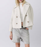 2025 Autumn New Women's Fashion Temperament Commuter Double Buckle Short Hair Coat HZ0108