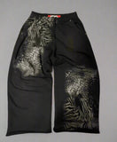 2025 Men's Trousers 3D Digital Printing Velvet Broad Leg Pants POD Set HZ0108