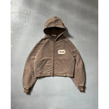 Autumn And Winter New Shirt Men And Women The Same Retro Street Style Printed Hooded Cardigan Jacket HZ0108