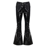 Sexy Babes Street Rivet Black Metal Buckle Trousers Y2K Dark Punk Leather Pants Women's Tide HZ0107