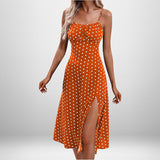 Women's Clothing 2025 Spring New Print Sling Sexy Open Fork Dress HZ0108