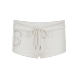 Street Wind Foundation Hot Diamond Tied Yoga Shorts Peach Peach Ass Fitness High-Rise Hot Pants Woman HZ0108