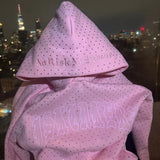 2025 Men's Print Dark Hot Diamond Black Series Youth Leisure Trend Long-Sleeved Hooded Jacket HZ0108