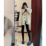 Korean Version Of V-Neck Lazy Wind Cardigan 2025 New Simple Sweater Women's Spring And Autumn And Winter Leisure Loose Knitting Shirt HZ0108