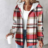2025 Leisure Hot Lady Casual With Big Lattice Coat Autumn And Winter New HZ0108
