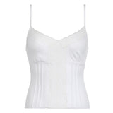 Sexy Lace Splicing Split Sling Sling Sling Sling Babes Deep V-Neck Solid Color Brace Blouse HZ0108