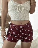 New Street Hottie Wind Chime Spliced Five-Pointed Star Low-Rise Shorts Sexy Body-Body-Buff Hot Pants 2025 Summer HZ0107