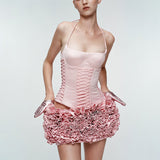 Summer New INS Star With Strapped Vest Hottie Sexy Waist V-Neck Hanging Neck Bare Back Coat HZ0107