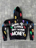 Y2K Letter Digital Print Zipper Hoodie Set Loose Sweater Retro Street Hop Style HZ0108