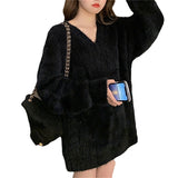 Sage Sweater Women's Autumn And Winter V-Neck Bottom Shirt 2025 New Loose Lazy Wind Long-Sleeved Knitting Shirt HZ0108