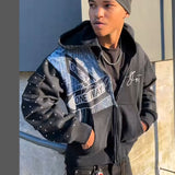 2025 Autumn And Winter Retro Zipper Loose With The Same Street Trend Hooded Tops For Men And Women HZ0108