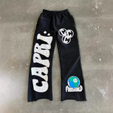 High Street National Tide Pants High Street In Tide Brand Men And Women Loose Print Trousers HZ0108