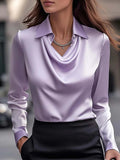15 Color 6-Code 2025Wish Simple Collar Shirt Collar Lady HZ0108