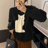 2025 Autumn And Winter Women's Knitted Sweater Round Collar Cover Head Inside And Outside Design Feel Stylish Temperament HZ0108