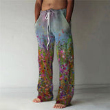 2025 Men's Trousers 3D Digital Printing Velvet Broad Leg Pants POD Set HZ0108