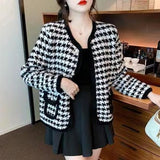 2025 Autumn And Winter New Small Fragrant Style Imitation Stinget Jacket Loose Thin Knitted Cardigan Sweater Woman HZ0108