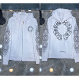 2025 New Hromium Heart Jersey Cross Hoodie Casual Loose Men's And Women's Zipper Hoodie HZ0108