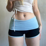 Street Sports Style Hottie Low-Waisted Hip-Up Shorts 2025 New Tight Base Casual Pants HZ0107