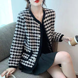 2025 Autumn And Winter New Small Fragrant Style Imitation Stinget Jacket Loose Thin Knitted Cardigan Sweater Woman HZ0108