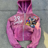 Autumn Jacket New Fashion Loose Cardigan Personality Street Wind High Street Hooded Zipper Jacket Jacket HZ0108