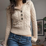 Autumn And Winter New Solid Color Hooded Wool Knitting Top Short Cash Waist Thin Buckle With Long-Sleeved Sweater HZ0107