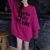 2025 Fashion Temperament Retro Spring And Autumn Wearing Knitted Shirt Letters Hit The Color Lazy Sweater Women's Top HZ0108
