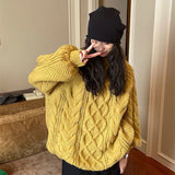Vintage Mahjong Sweater Women's Autumn And Winter 2025 Women's Loose Lazy Style Long Soft Knitted Shirt HZ0108