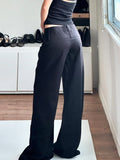 Street Style Basic Simple Solid Color Thin Suit Pants Low-Waist Style Sleeker Leisure Trousers HZ0108