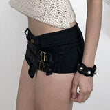 Japanese Buckle Irregular Design Feeling Low-Rise Shorts Hot Girls Street Slimming Sexy Hot Pants Woman HZ0107