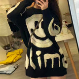 Osaka Loose Sweater Women's Autumn And Winter Women's Fashion Commuting Jacket In The Long Smiley-Face Round Collar Knitting Top HZ0108