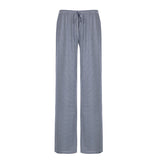 Street Hit Striped Knitted Casual Pants Commuting Daily Lazy Feeling Loose Straight Legs Trousers Women Summer HZ0107